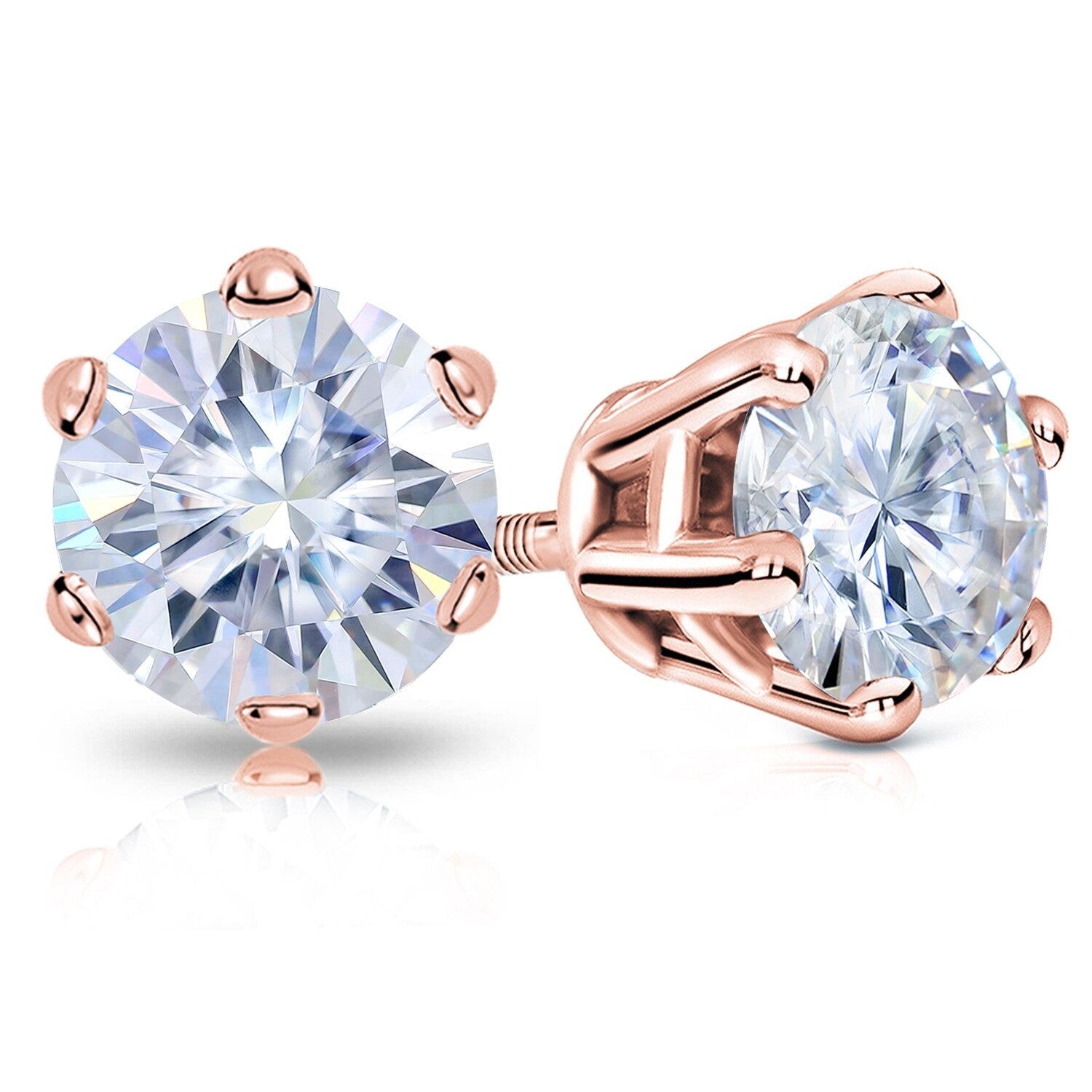 Auriya 3 1/2ctw Round Moissanite Stud Earrings 14k Gold - 7.8 mm