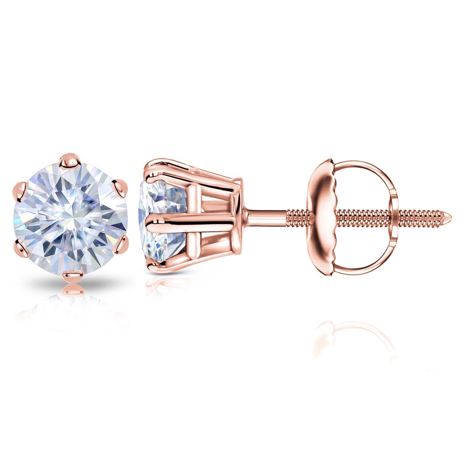 Auriya 3 1/2ctw Round Moissanite Stud Earrings 14k Gold - 7.8 mm