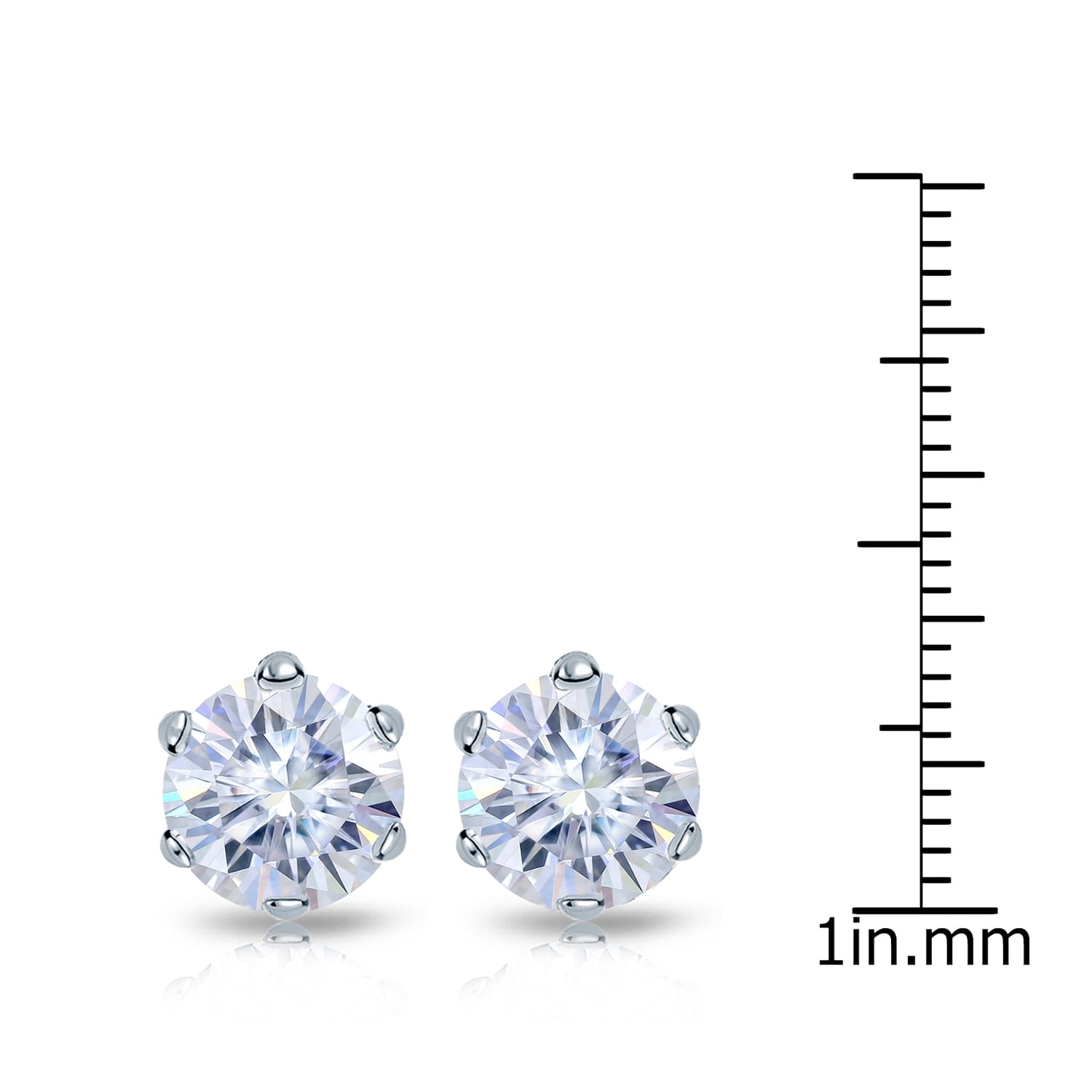 Auriya 3 1/2ctw Round Moissanite Stud Earrings 14k Gold - 7.8 mm