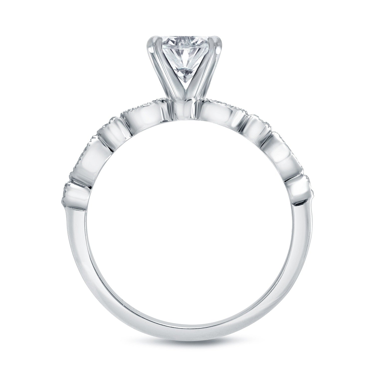 Auriya 14k Gold 3/4ctw Vintage Oval Diamond Engagement Ring Set
