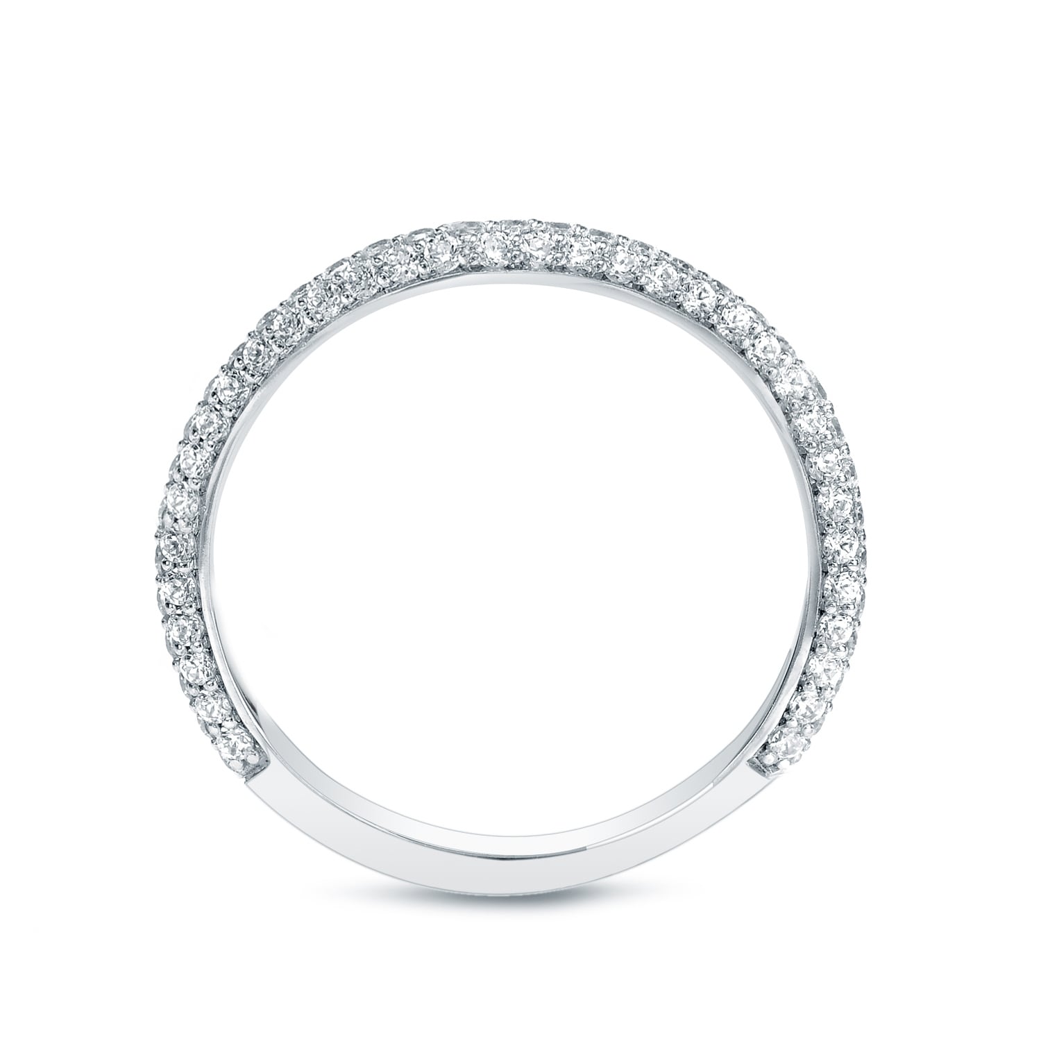 Auriya 3/5ctw Pave Diamond Wedding Band 14k Gold