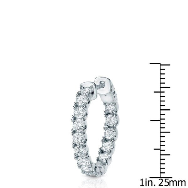 Auriya 14k Gold 3 carat TW Small to Large Diamond Hoop Earrings