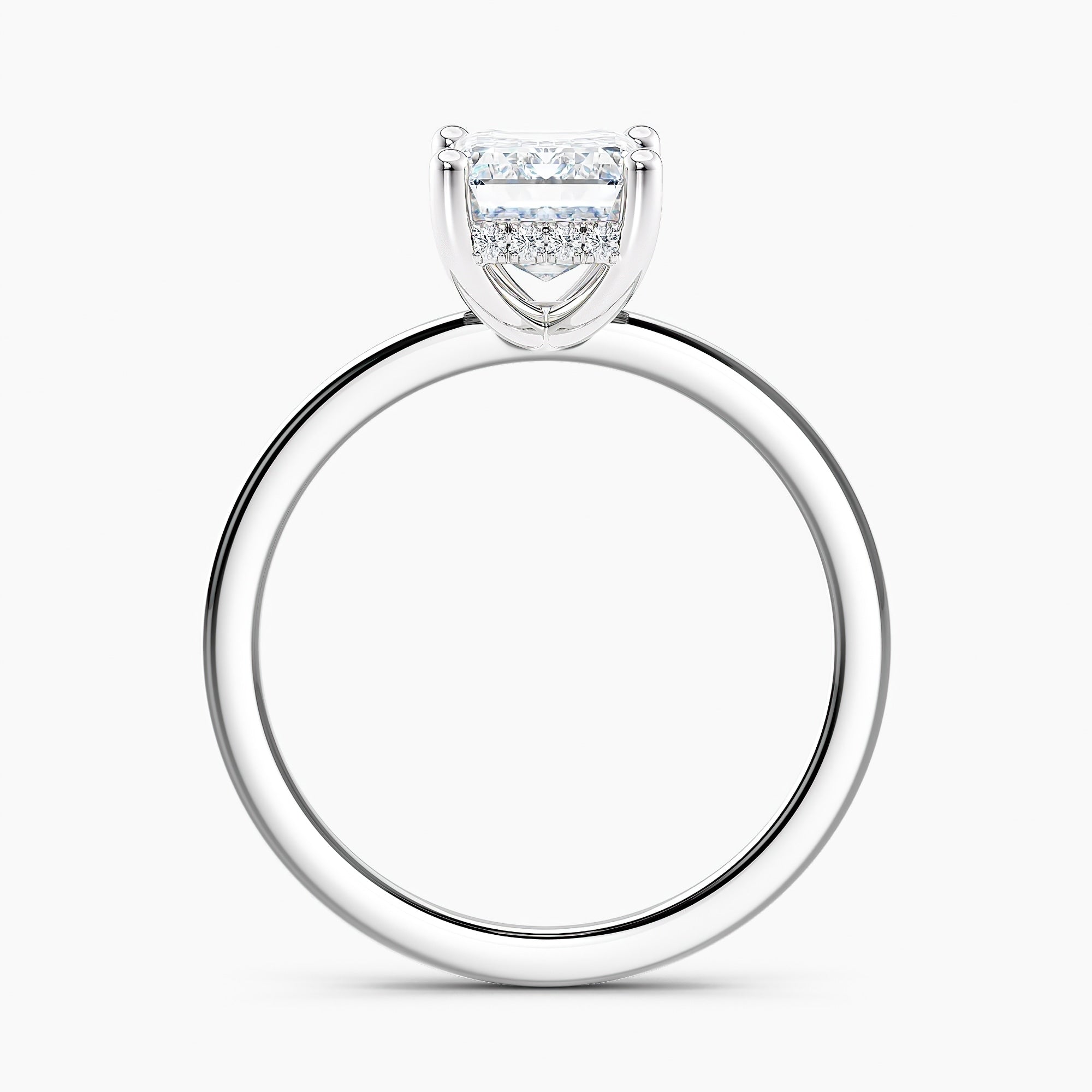 Auriya 14k Gold 4.00ctw Emerald Hidden-Halo Lab Grown Diamond Engagement Ring