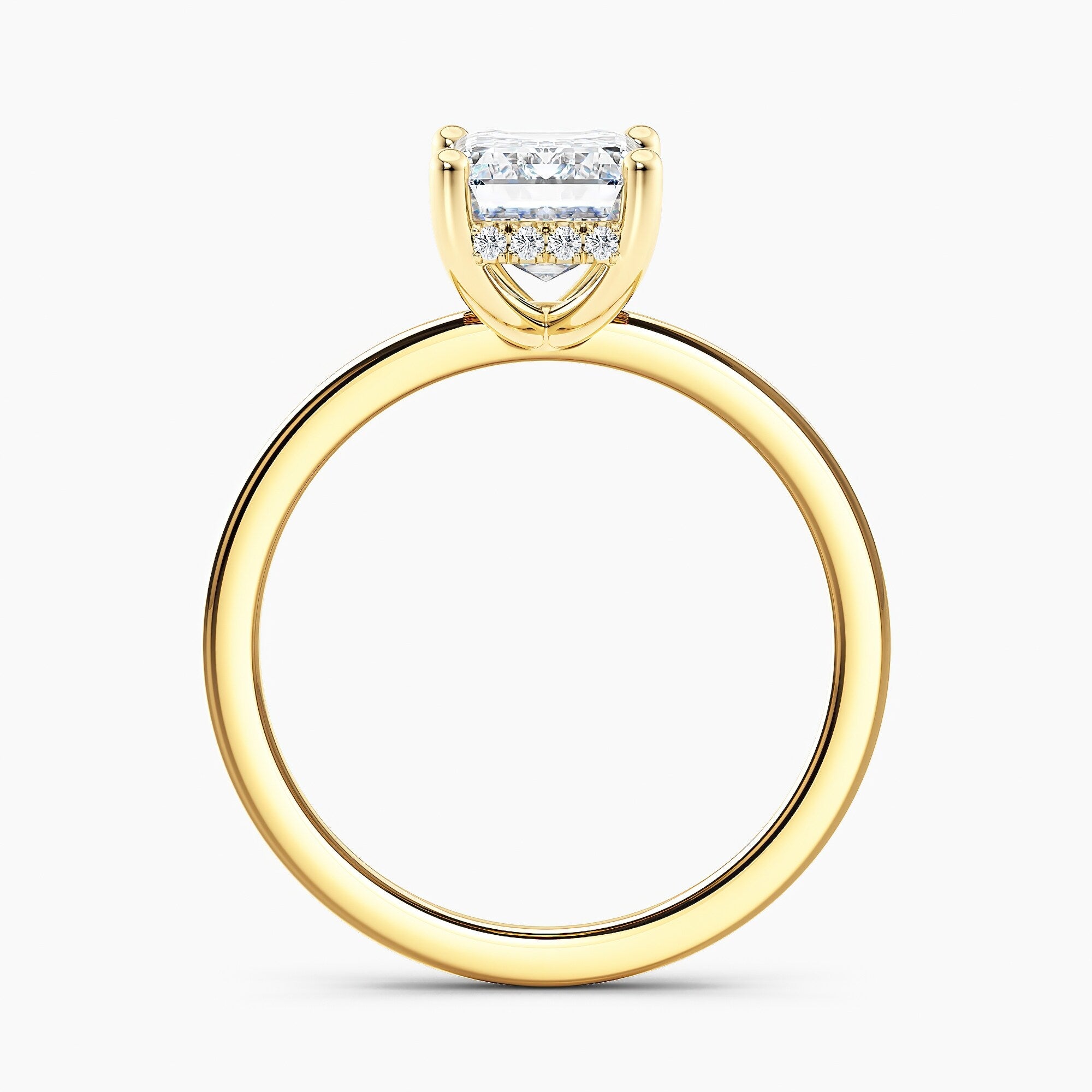 Auriya 14k Gold 4.00ctw Emerald Hidden-Halo Lab Grown Diamond Engagement Ring