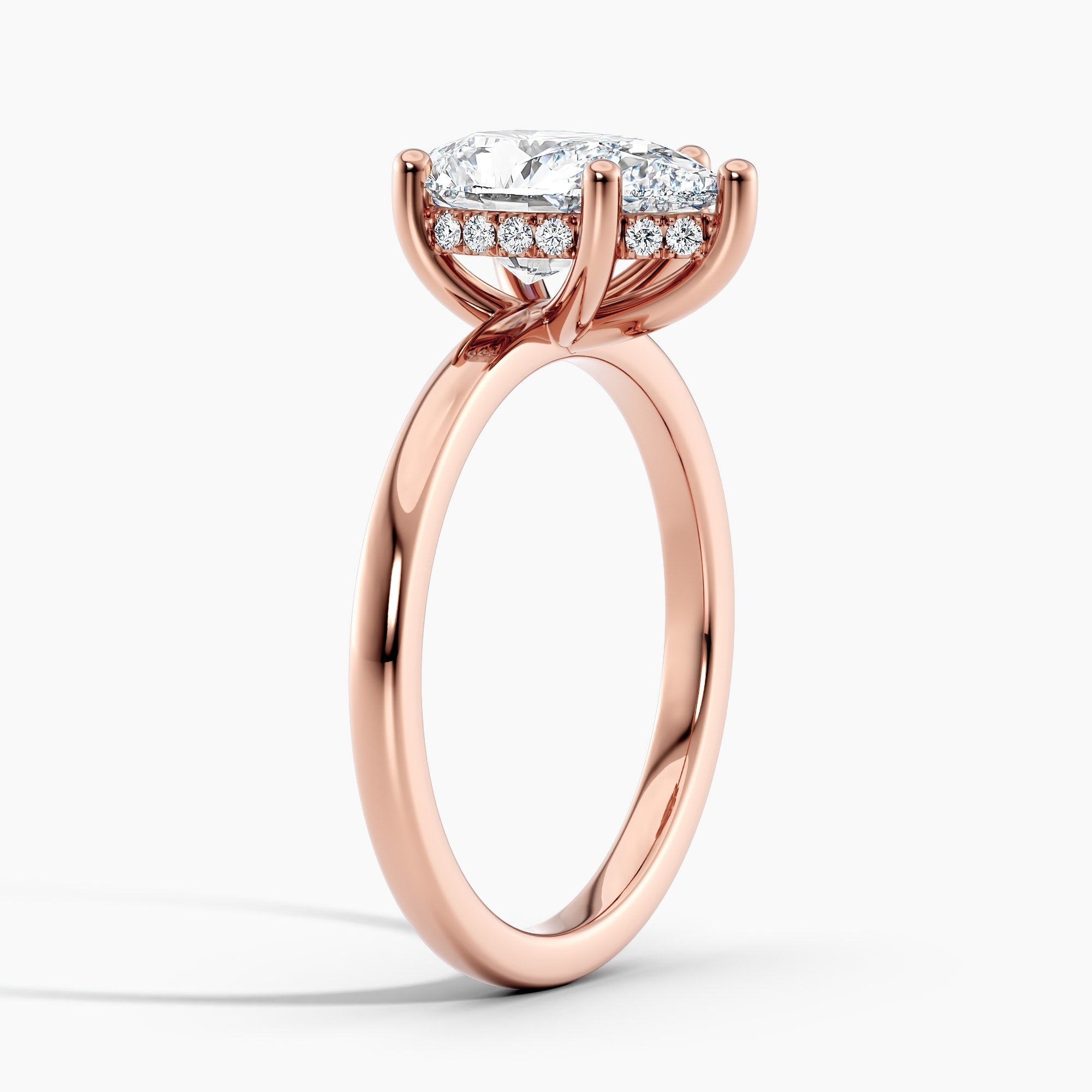 Auriya 14k Gold 5.00ctw Pear Shaped Hidden-Halo Lab Grown Diamond Engagement Ring