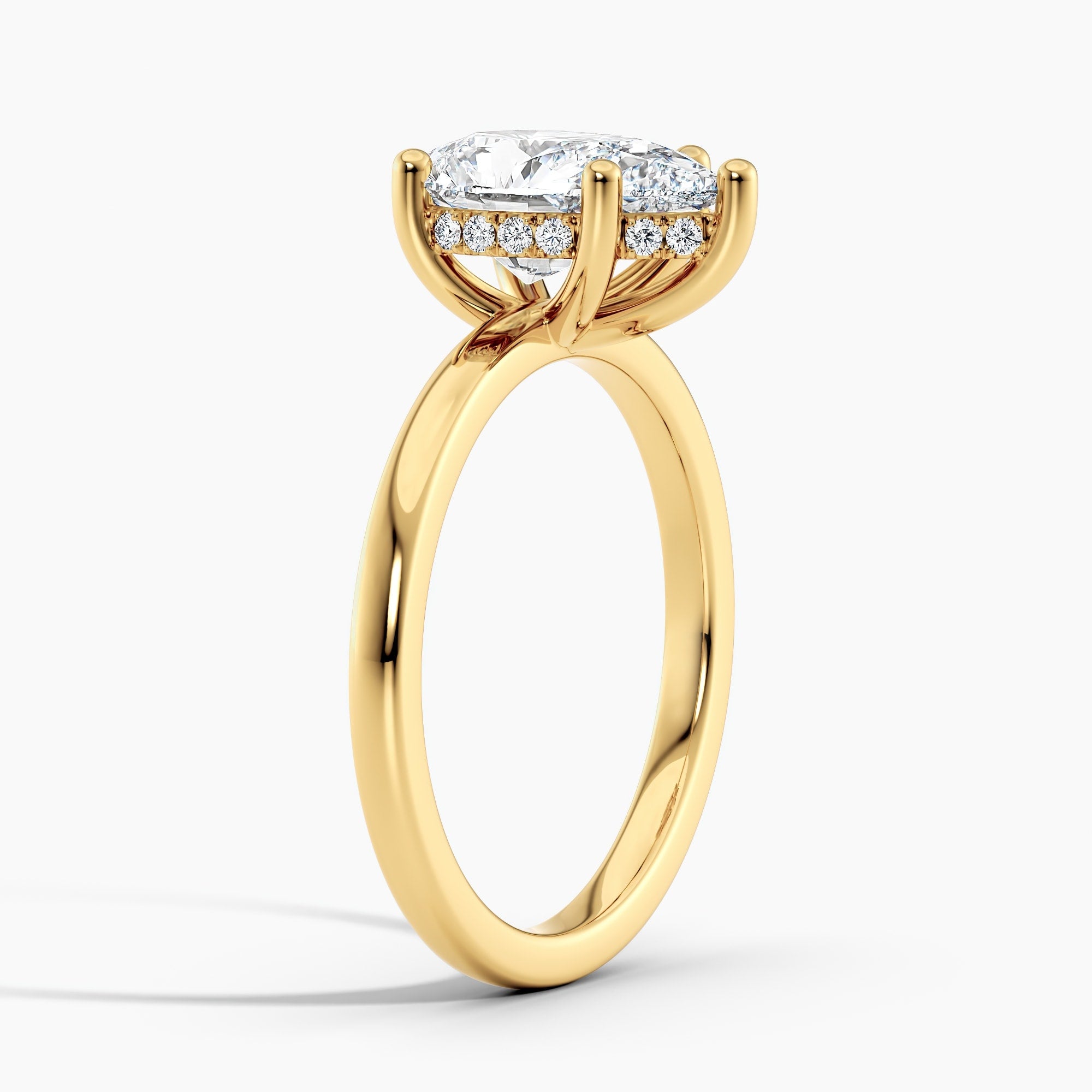 Auriya 14k Gold 5.00ctw Pear Shaped Hidden-Halo Lab Grown Diamond Engagement Ring
