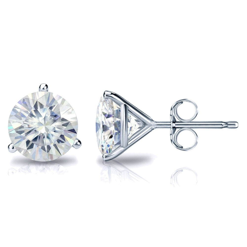 Auriya 6ctw Round Moissanite Stud Earrings 14k Gold Martini-set