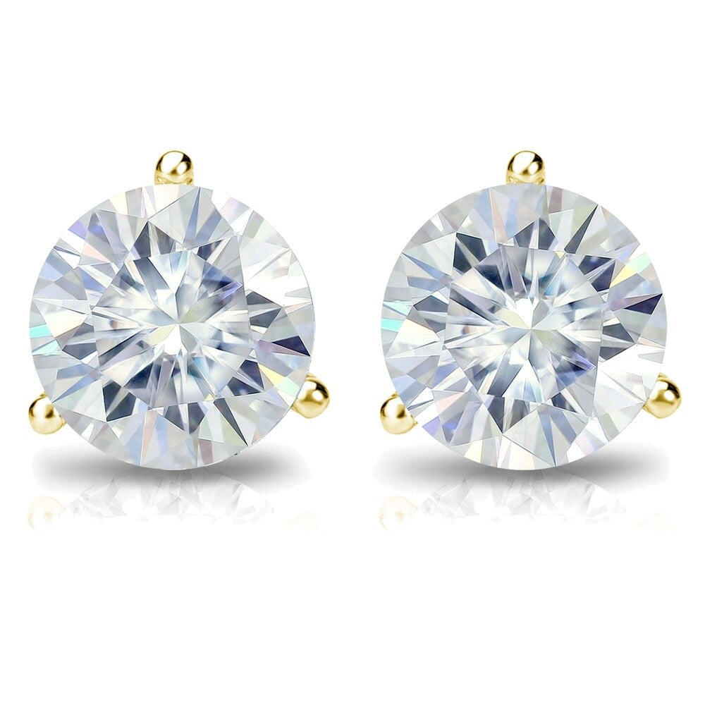 Auriya 6ctw Round Moissanite Stud Earrings 14k Gold Martini-set