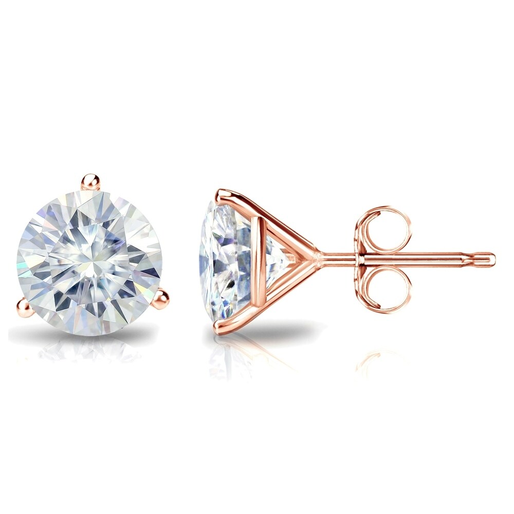 Auriya 6ctw Round Moissanite Stud Earrings 14k Gold Martini-set
