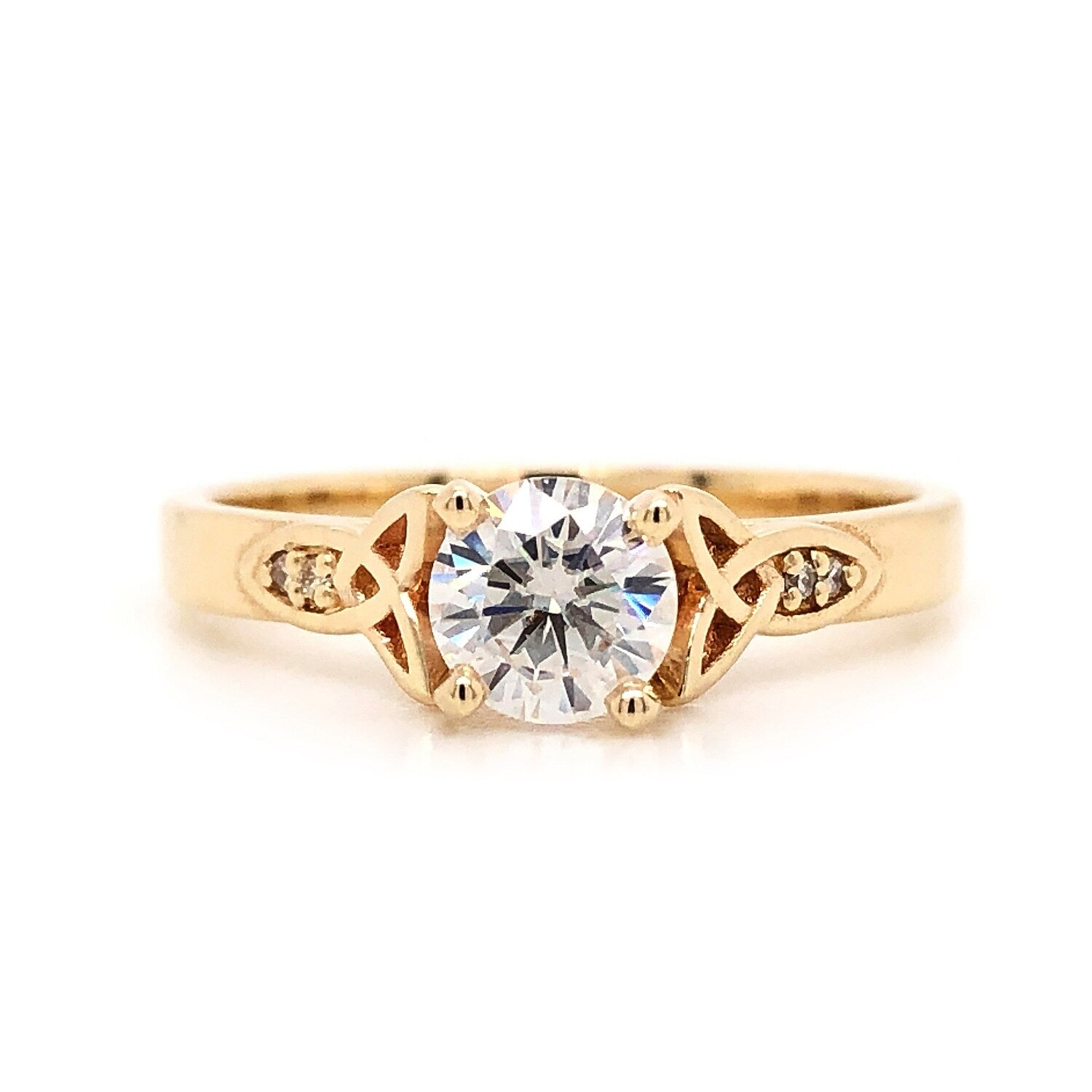 Auriya 14k Gold Modern 1/2ct Round Moissanite Engagement Ring