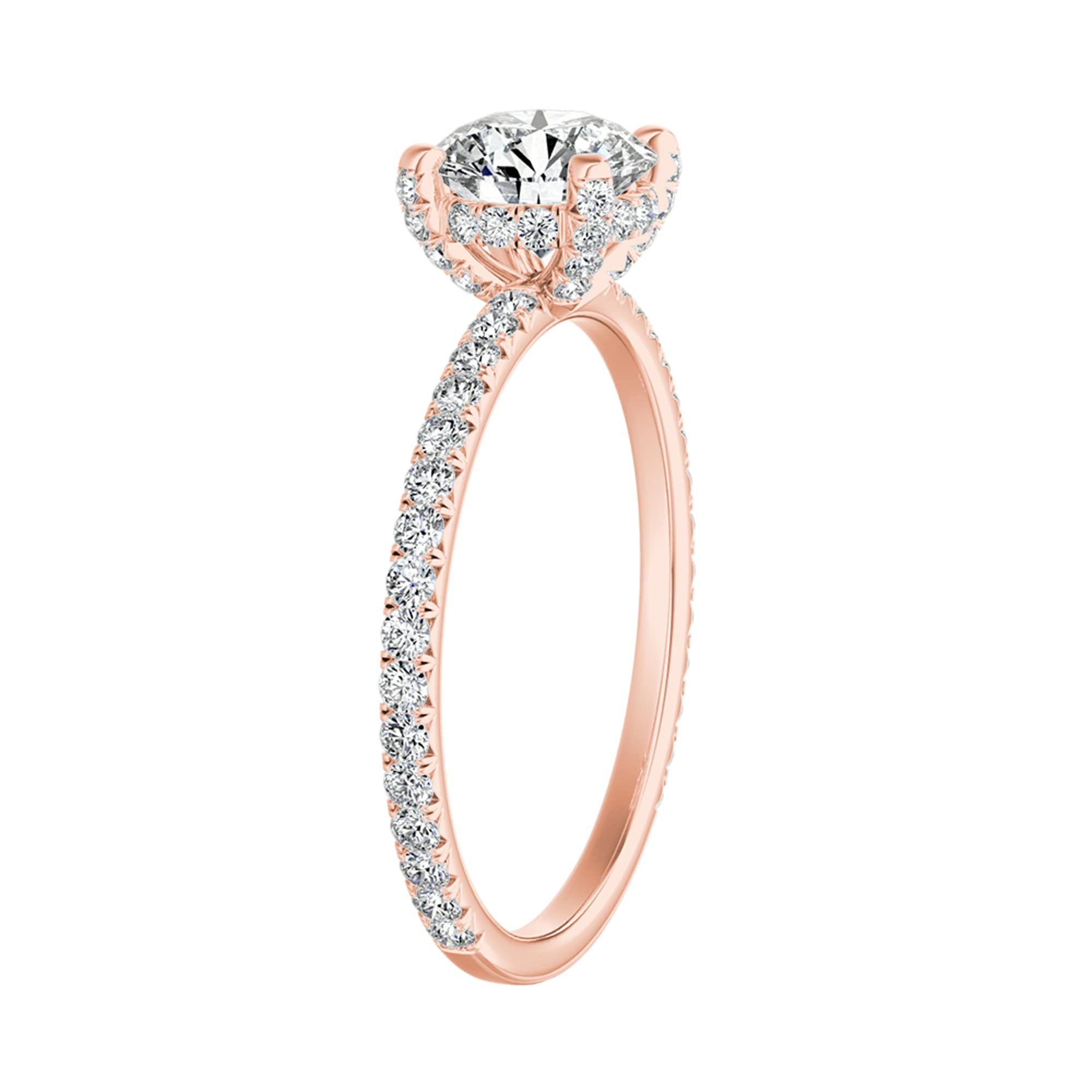 Auriya 14k Gold Round Moissanite Engagement Ring 1 1/8ctw