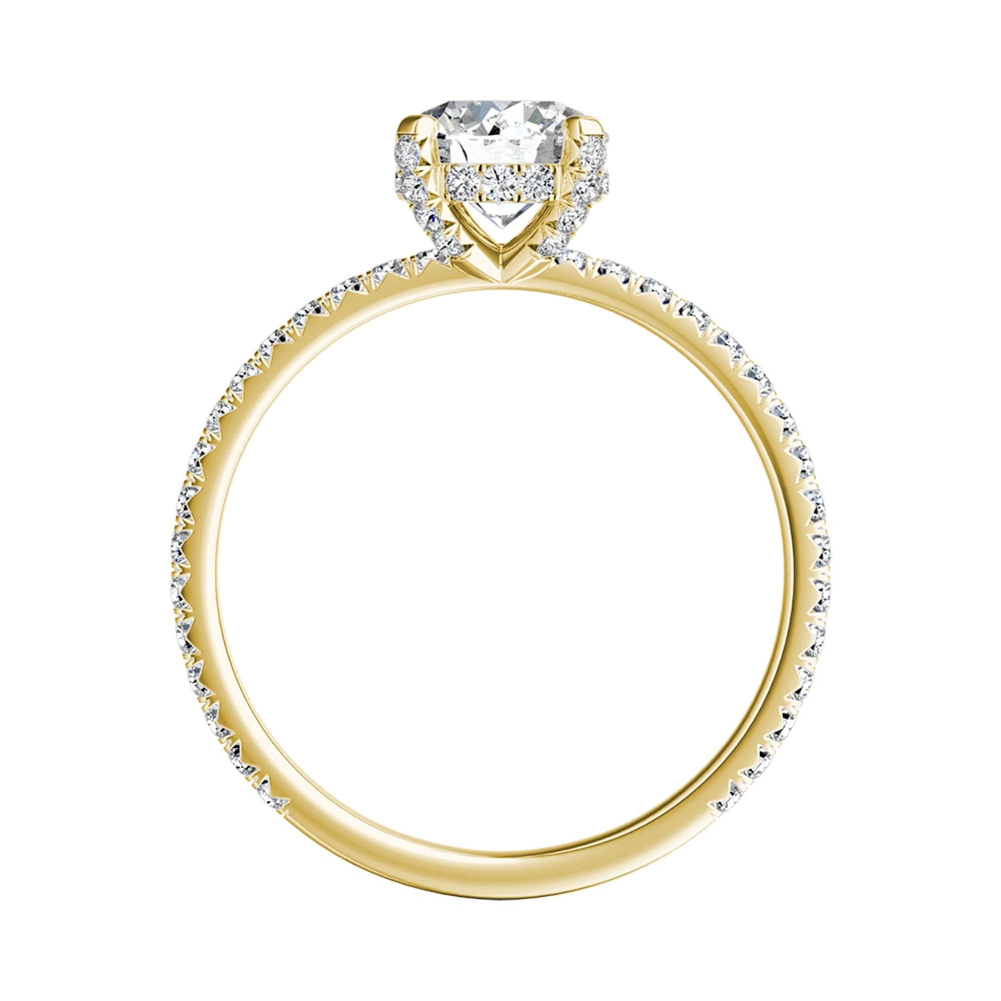 Auriya 14k Gold Round Moissanite Engagement Ring 1 1/8ctw