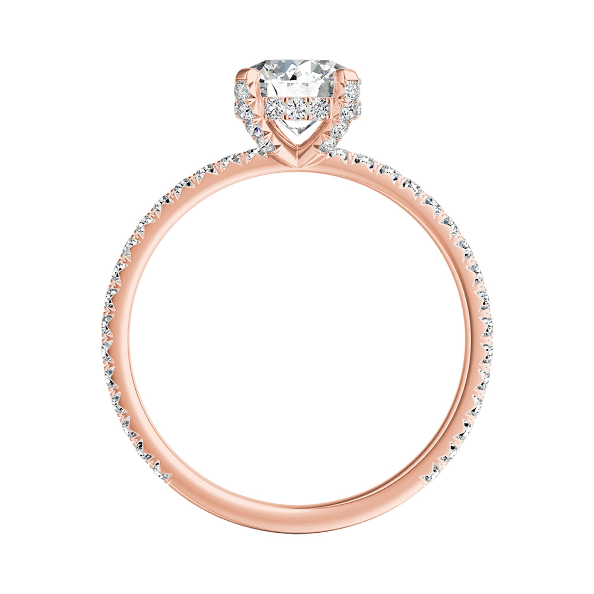 Auriya 14k Gold Round Moissanite Engagement Ring 1 1/8ctw