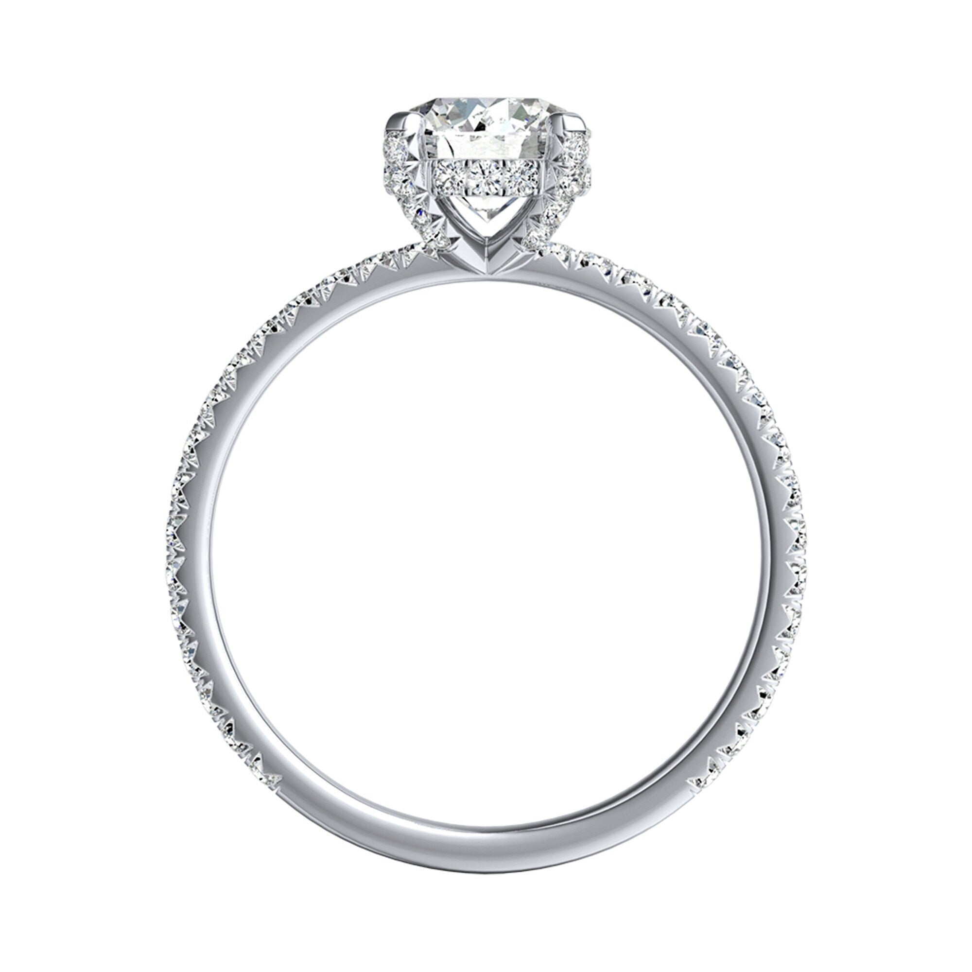 Auriya 14k Gold Round Moissanite Engagement Ring 1 1/8ctw