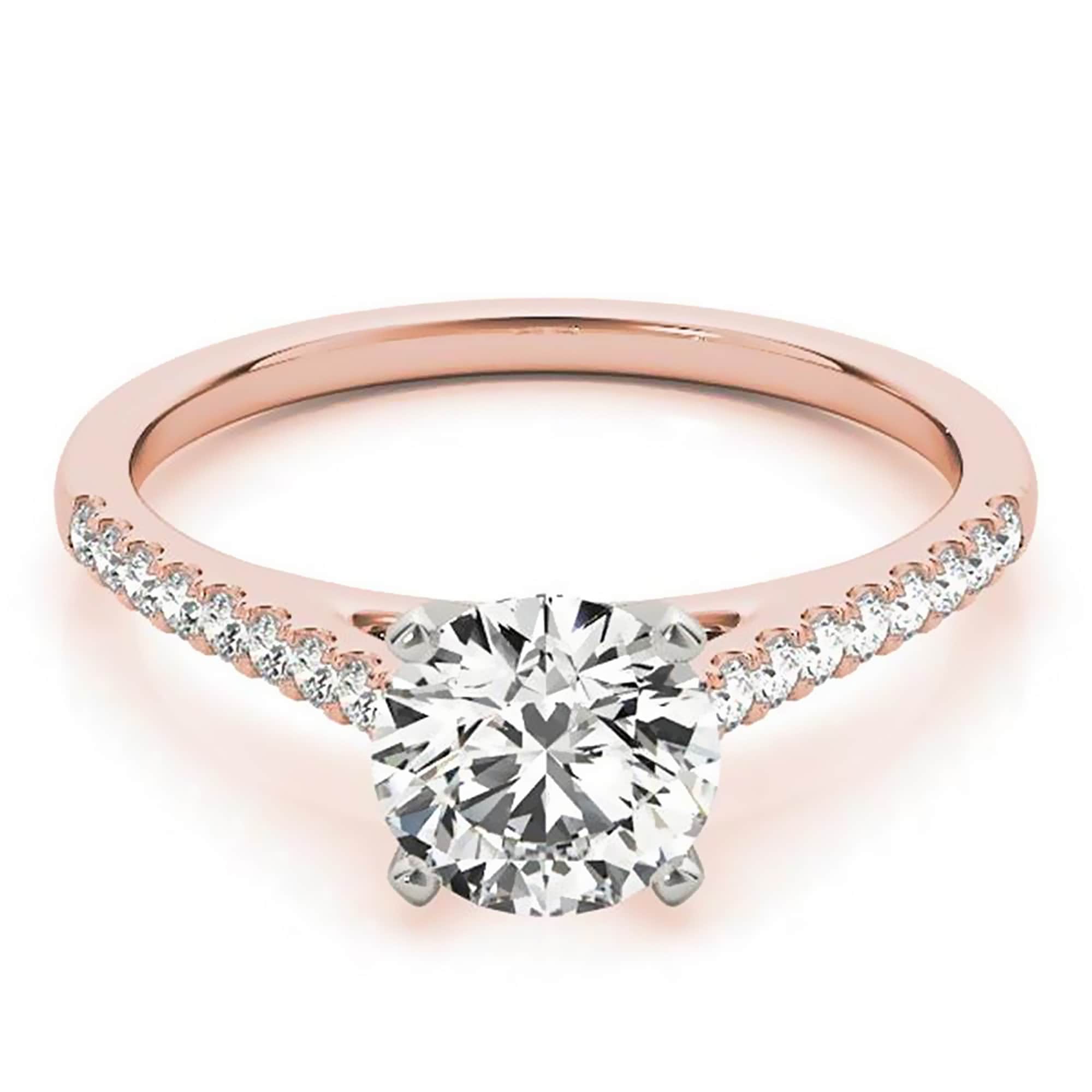 Auriya 14k Gold Round Moissanite Engagement Ring 2/3ctw
