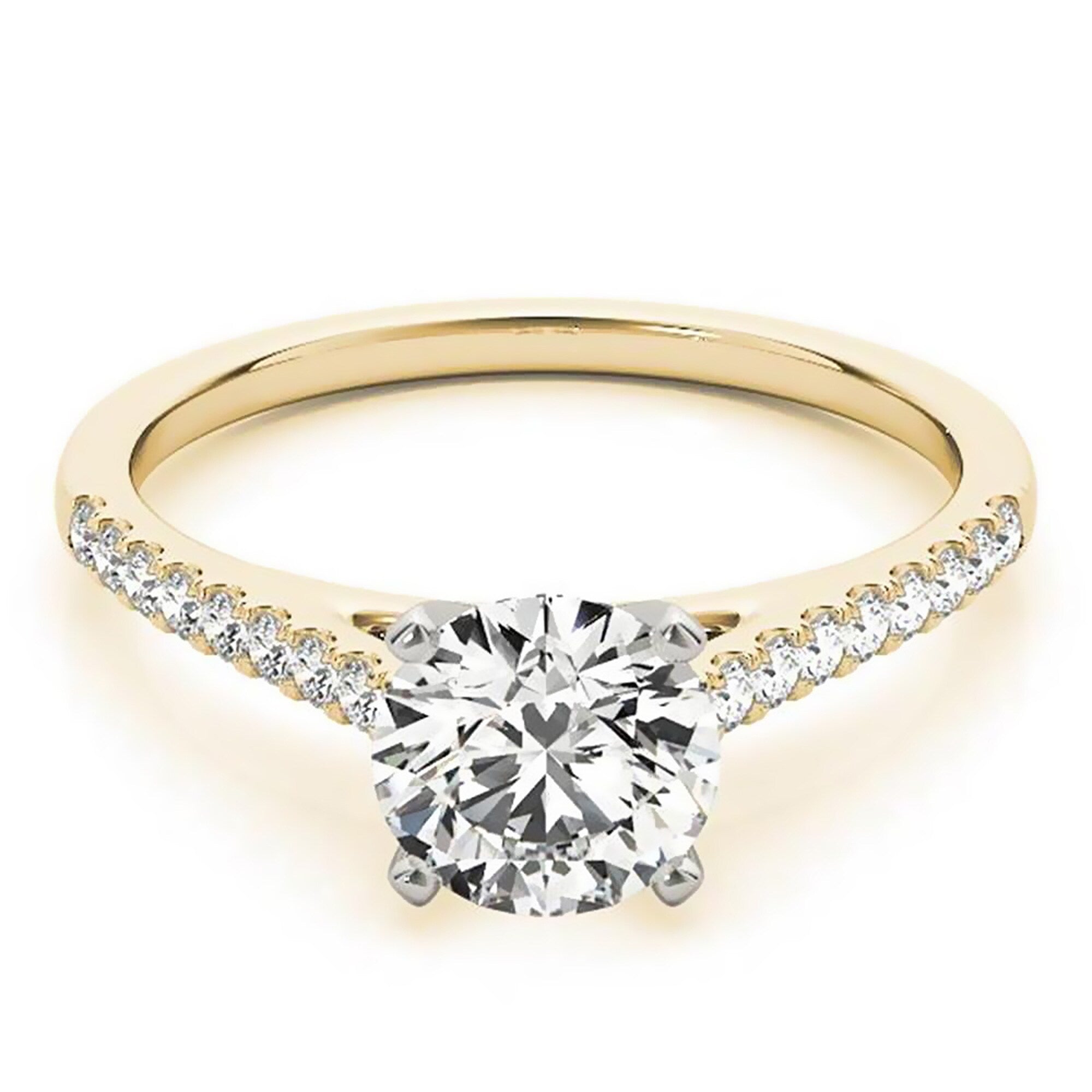 Auriya 14k Gold Round Moissanite Engagement Ring 2/3ctw