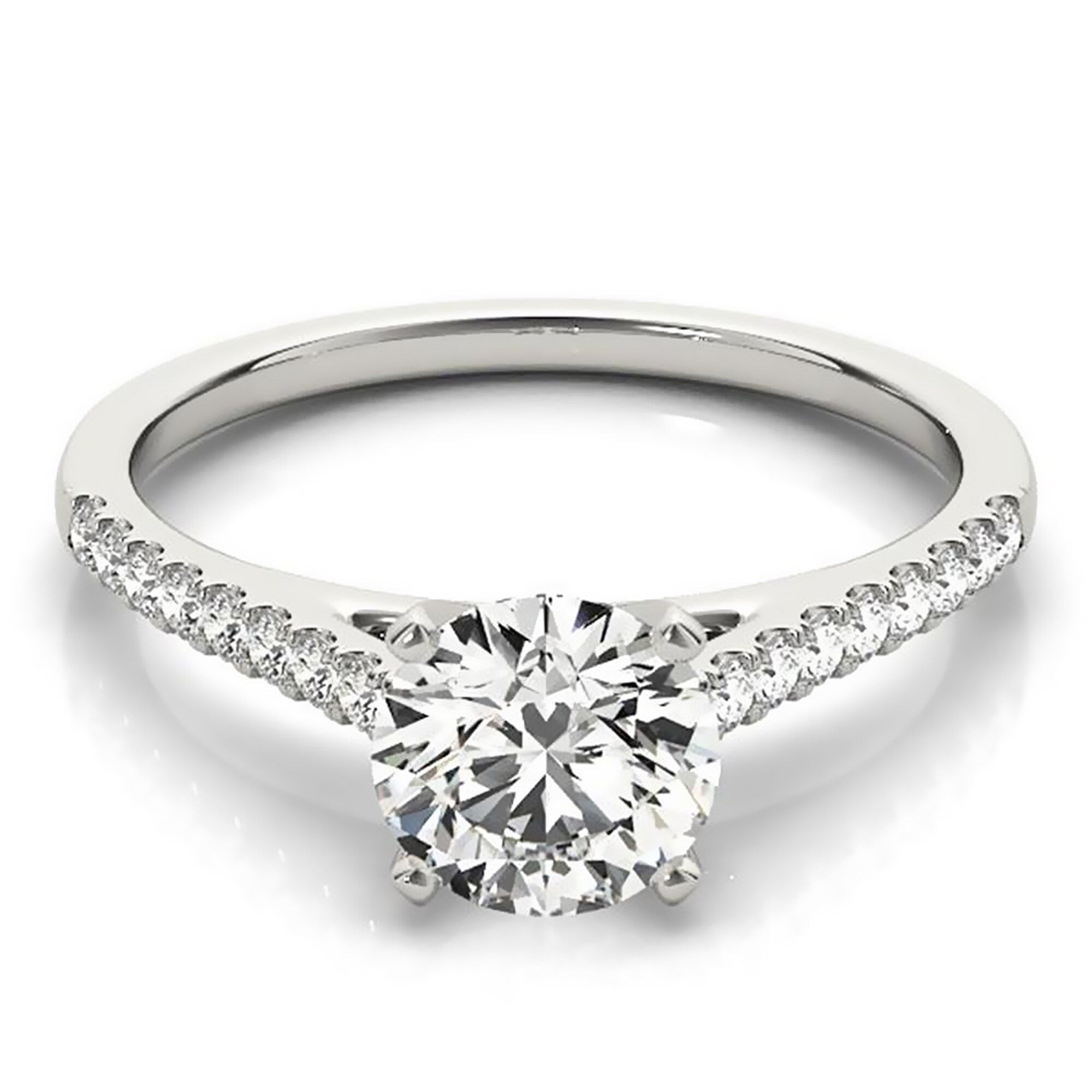 Auriya 14k Gold Round Moissanite Engagement Ring 2/3ctw
