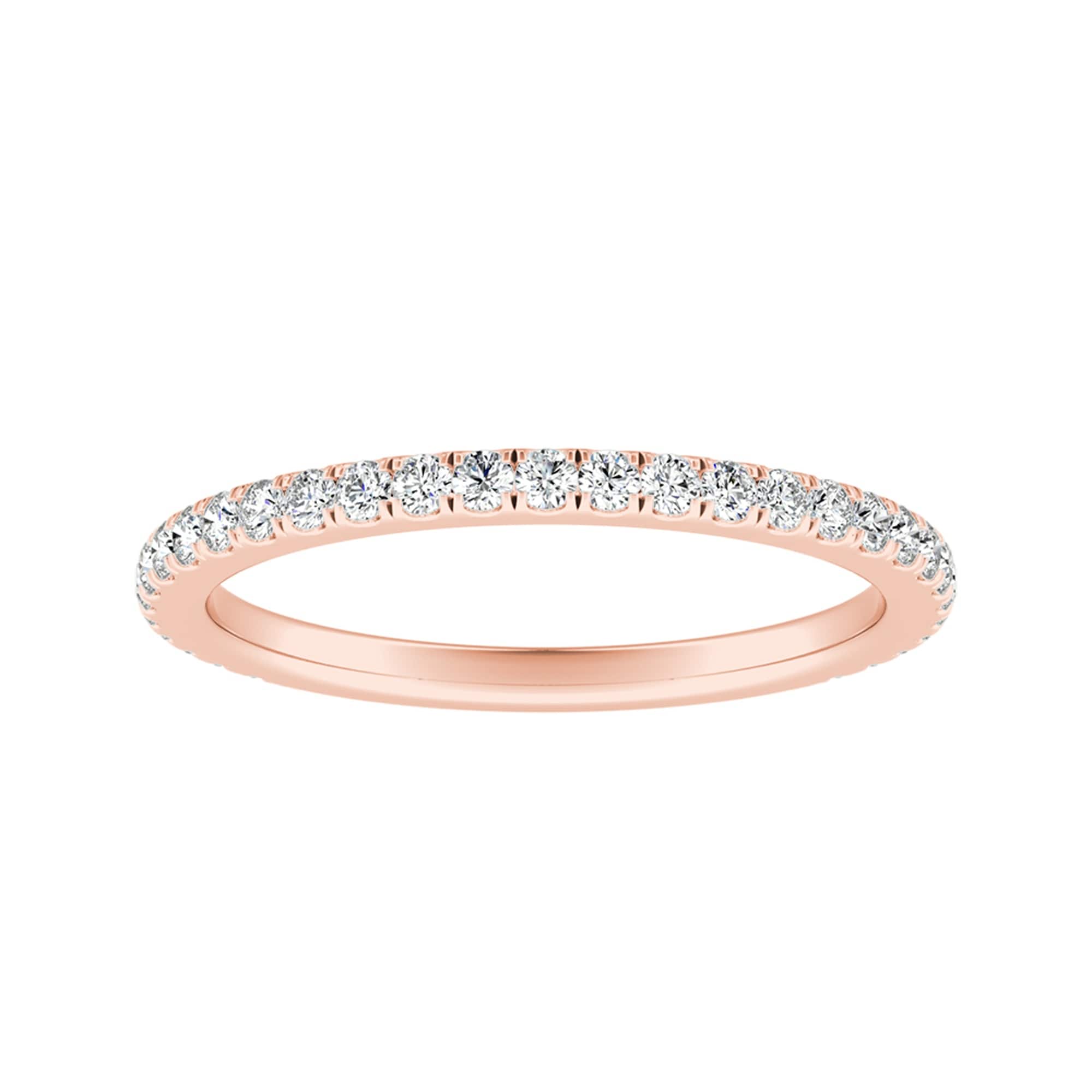 Auriya 14k Gold Round Moissanite Wedding Band 1/3ctw