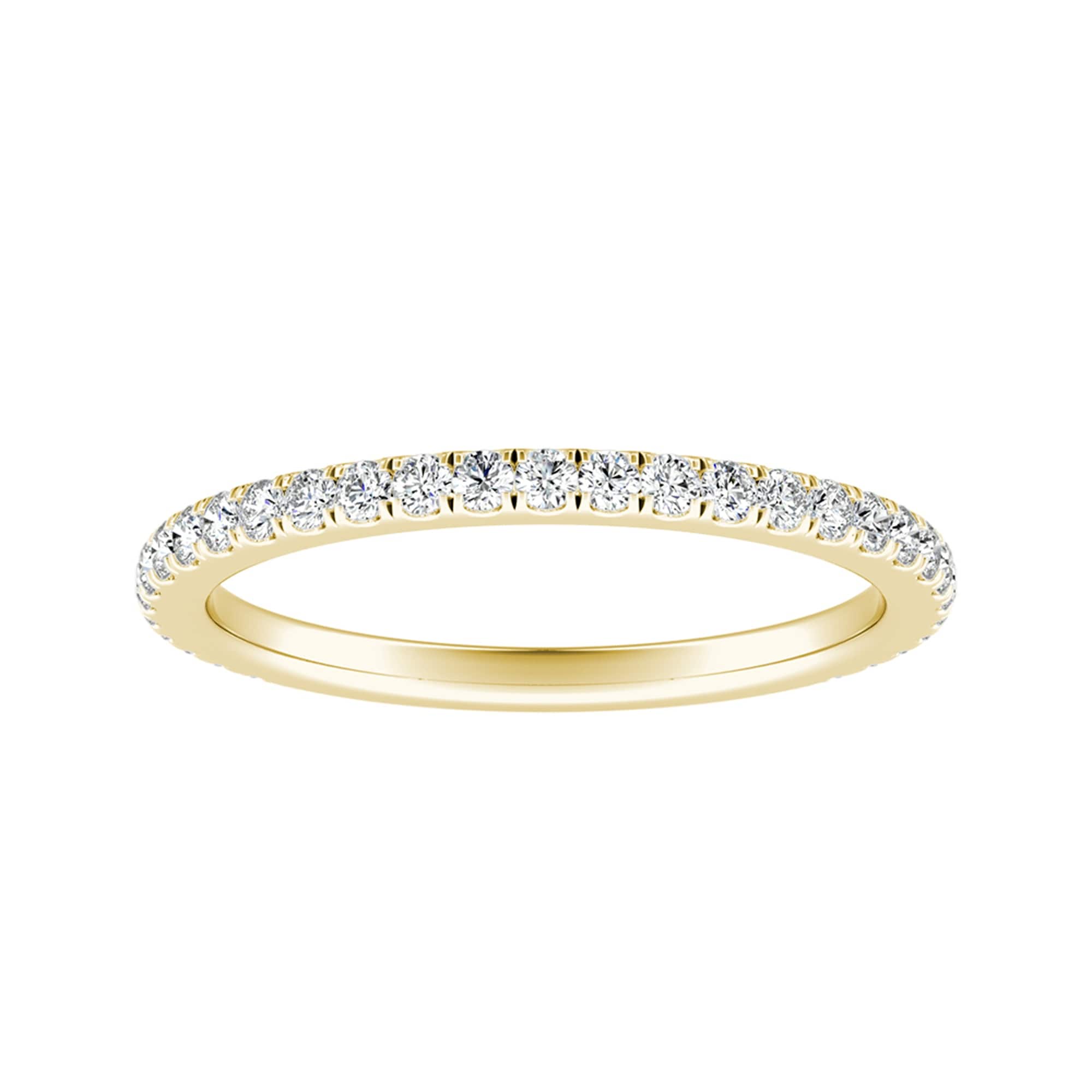 Auriya 14k Gold Round Moissanite Wedding Band 1/3ctw