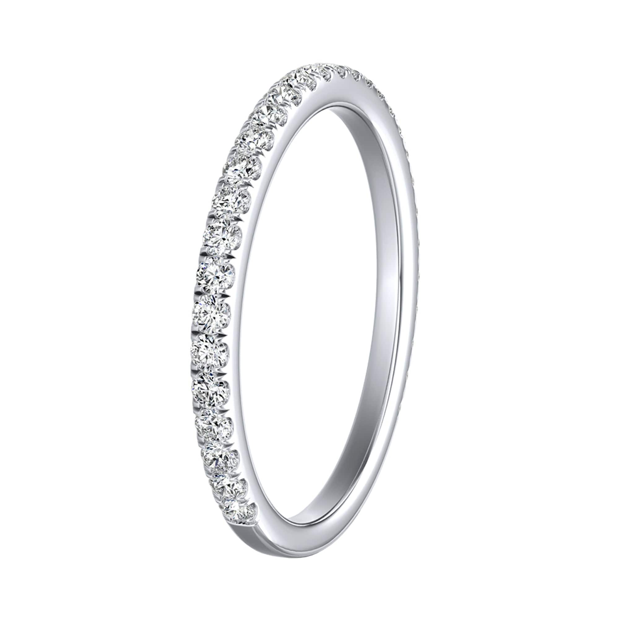 Auriya 14k Gold Round Moissanite Wedding Band 1/3ctw