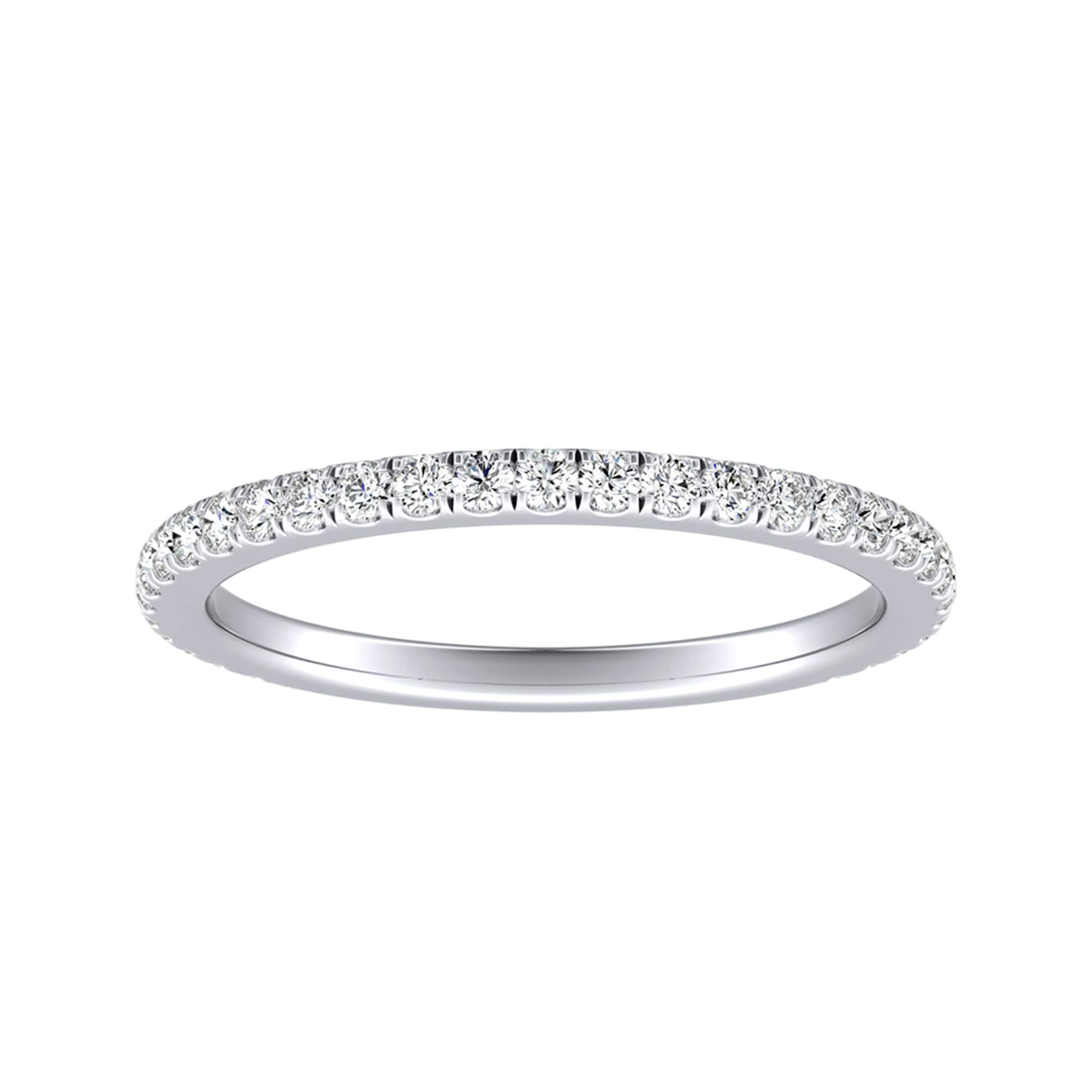 Auriya 14k Gold Round Moissanite Wedding Band 1/3ctw