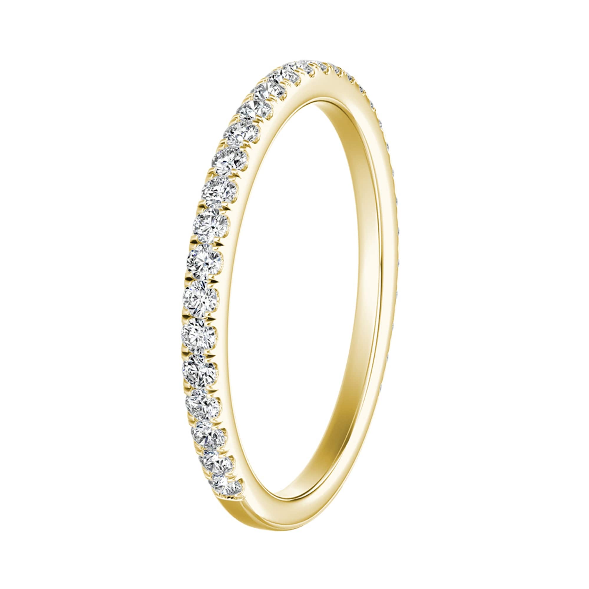 Auriya 14k Gold Round Moissanite Wedding Band 1/3ctw