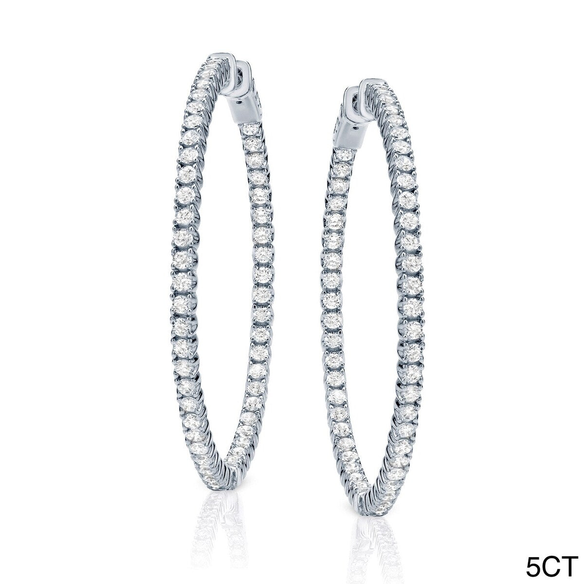 Auriya 14k Gold Small to Large Inside-out Diamond Hoop Earrings