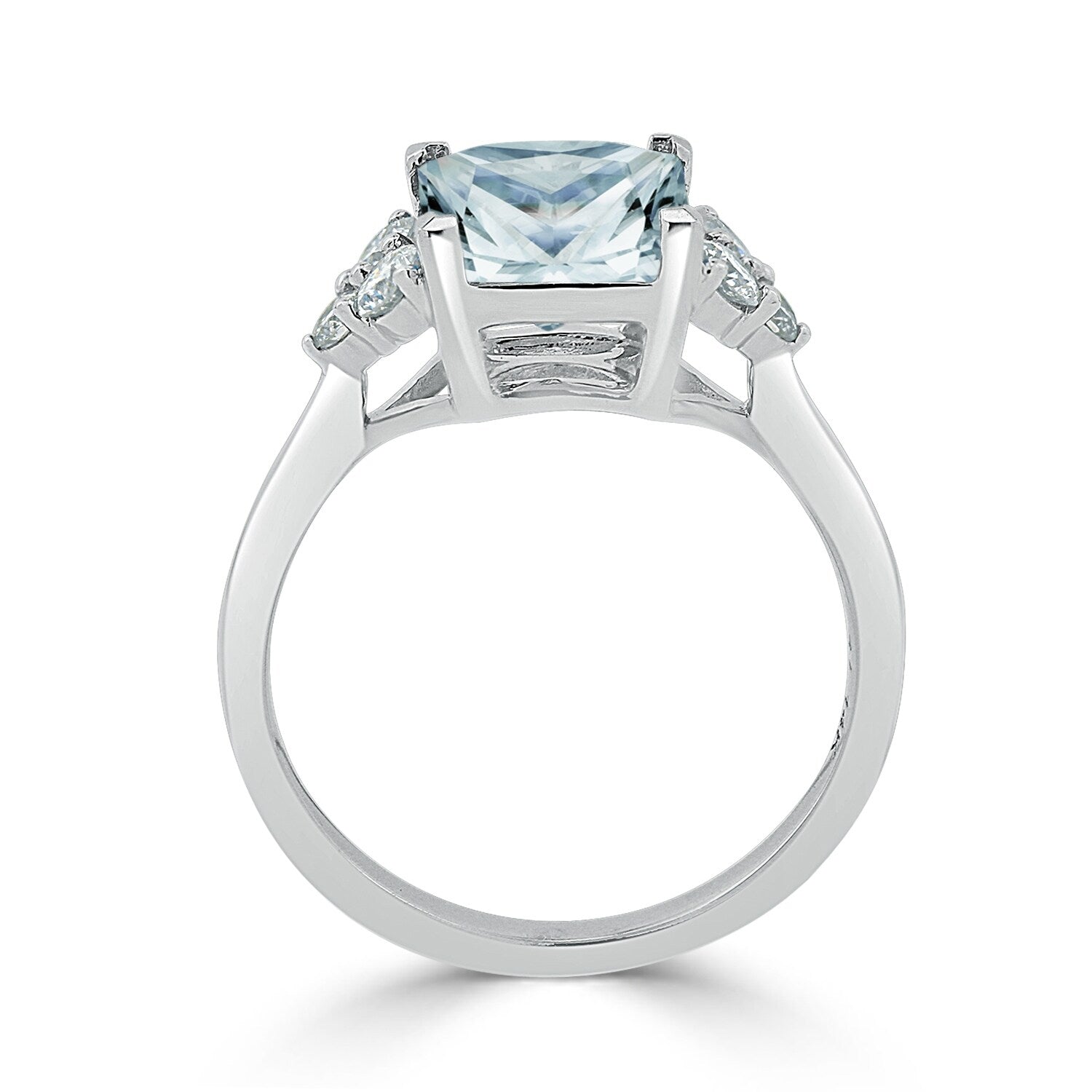 Auriya 1 7/8ct Princess-cut Aquamarine and Diamond Engagement Ring 1/3ctw 14k Gold