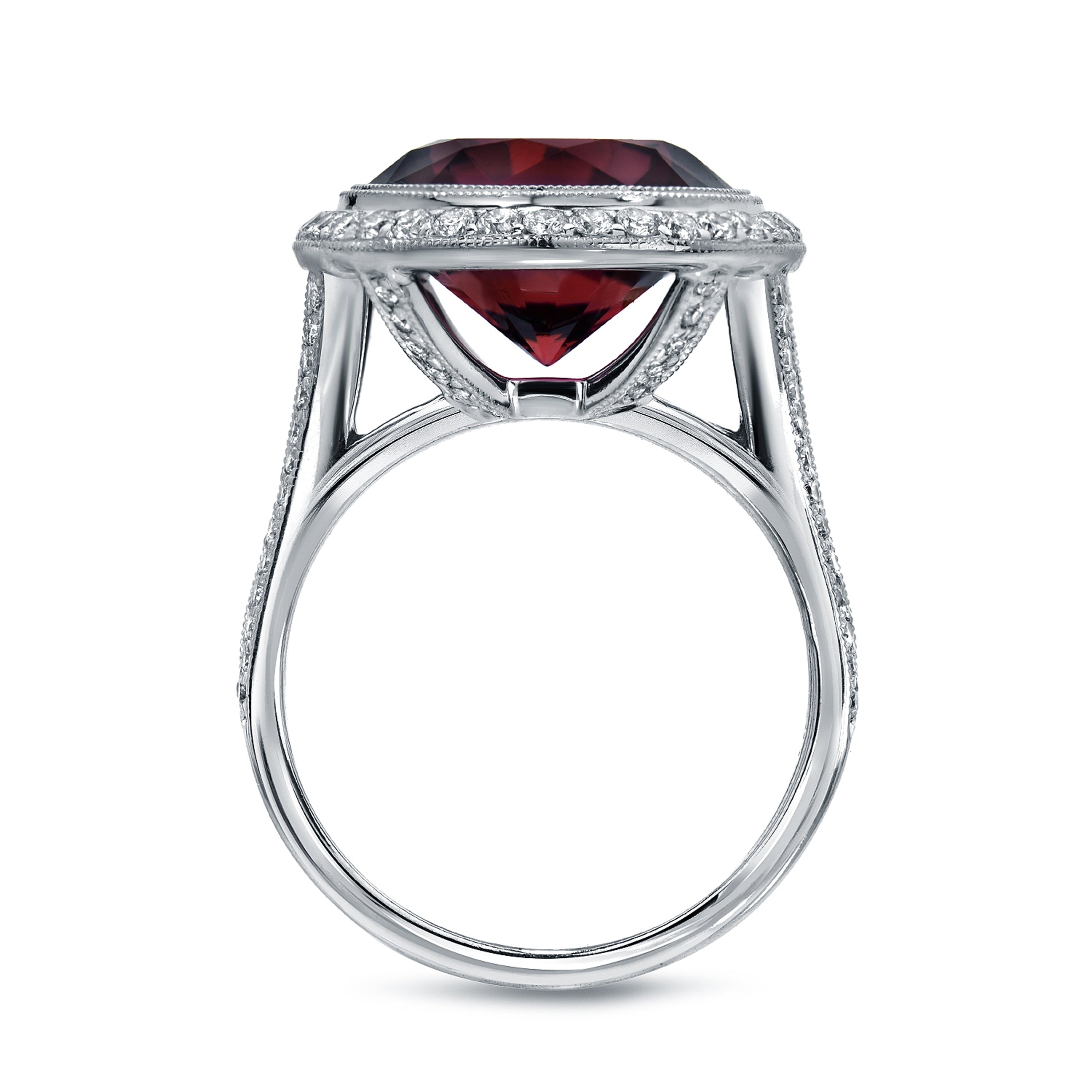 Auriya 14k White Gold 5ctw Rubellite Gemstone Halo Diamond Ring 3/4ct TDW