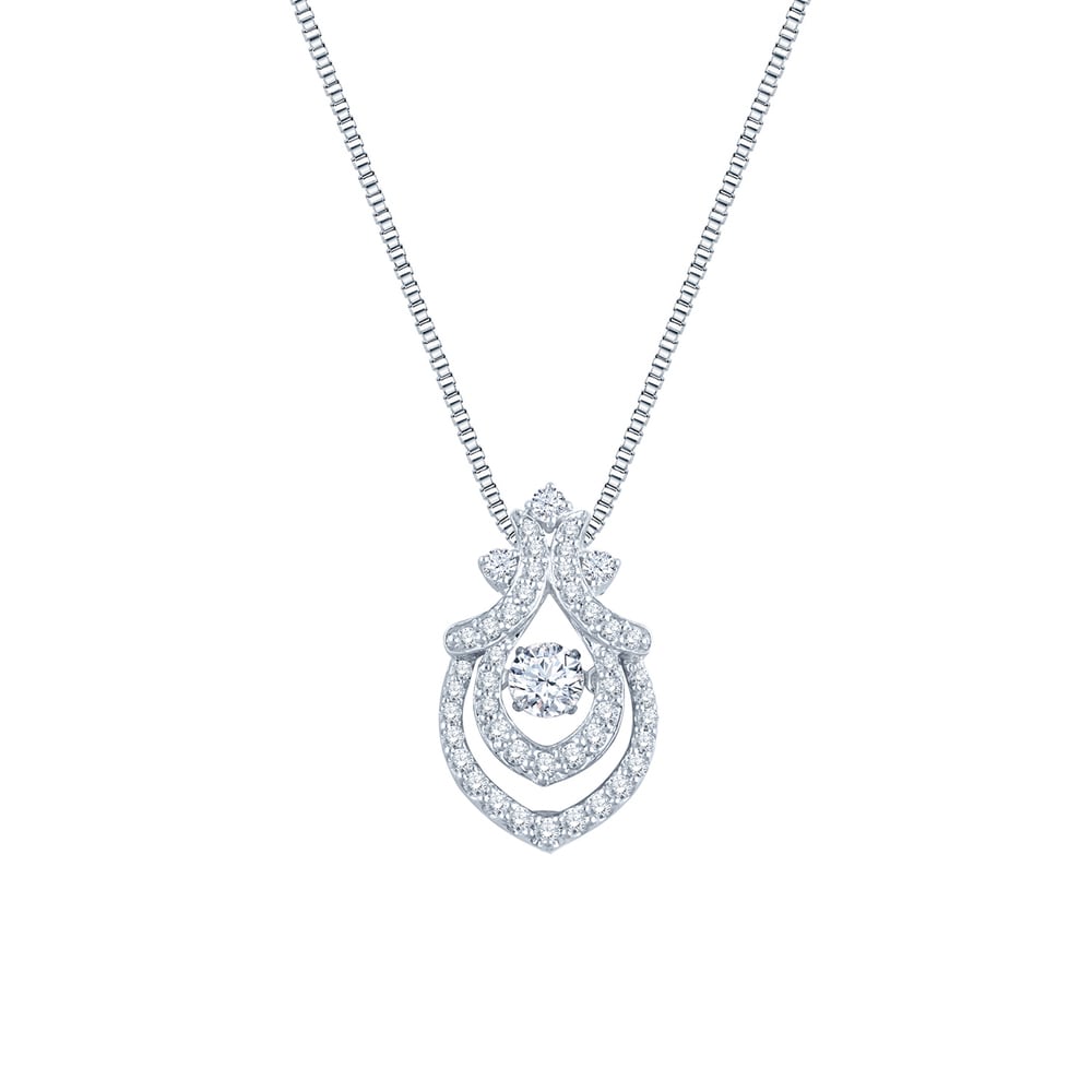 Auriya 14k White Gold 9/10ct TDW Dancing Stone Diamond Necklace