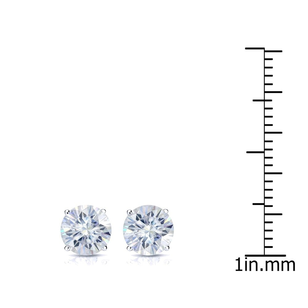 Auriya 1 1/2ct TW Round Moissanite Stud Earrings 18k Gold - 5.9 mm, Screw-Backs