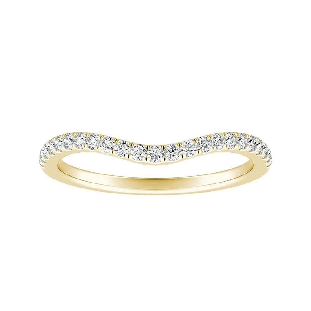 Auriya Contoured 1/5ctw Diamond Wedding Band 18k Gold