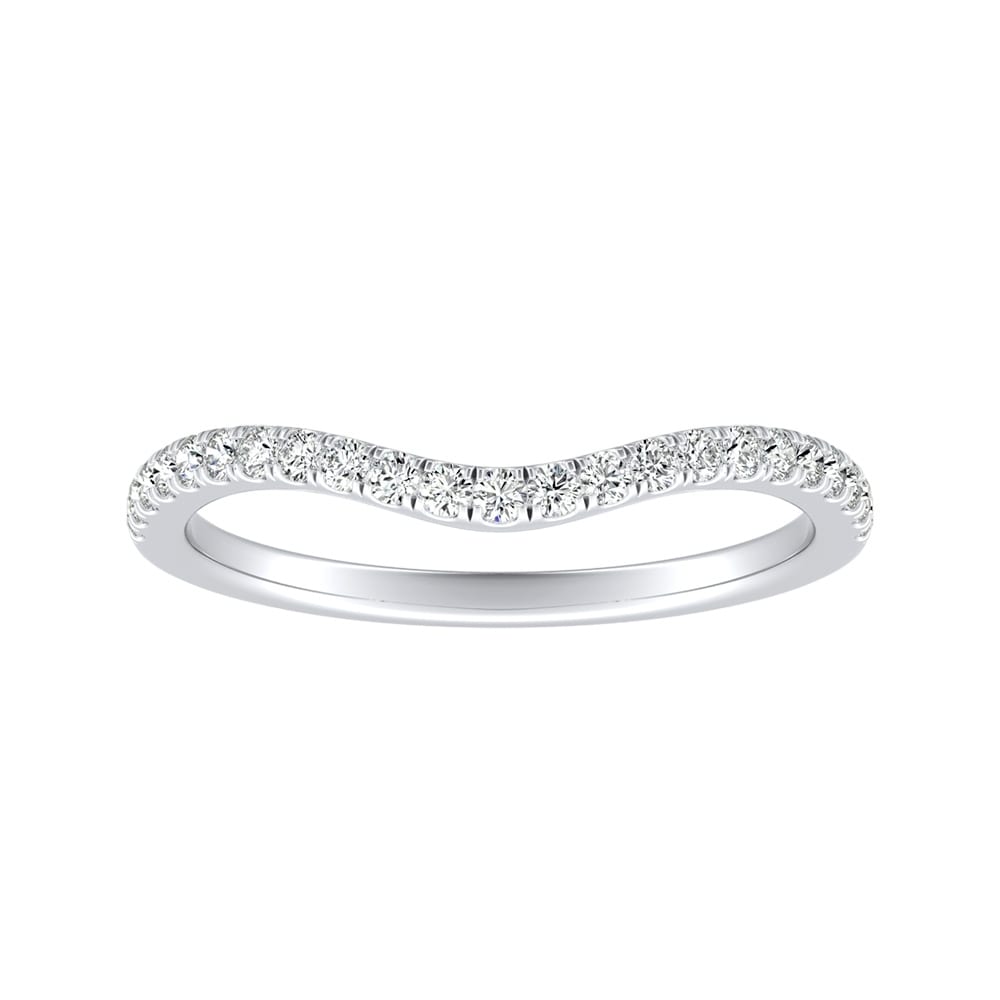 Auriya Contoured 1/5ctw Diamond Wedding Band 18k Gold