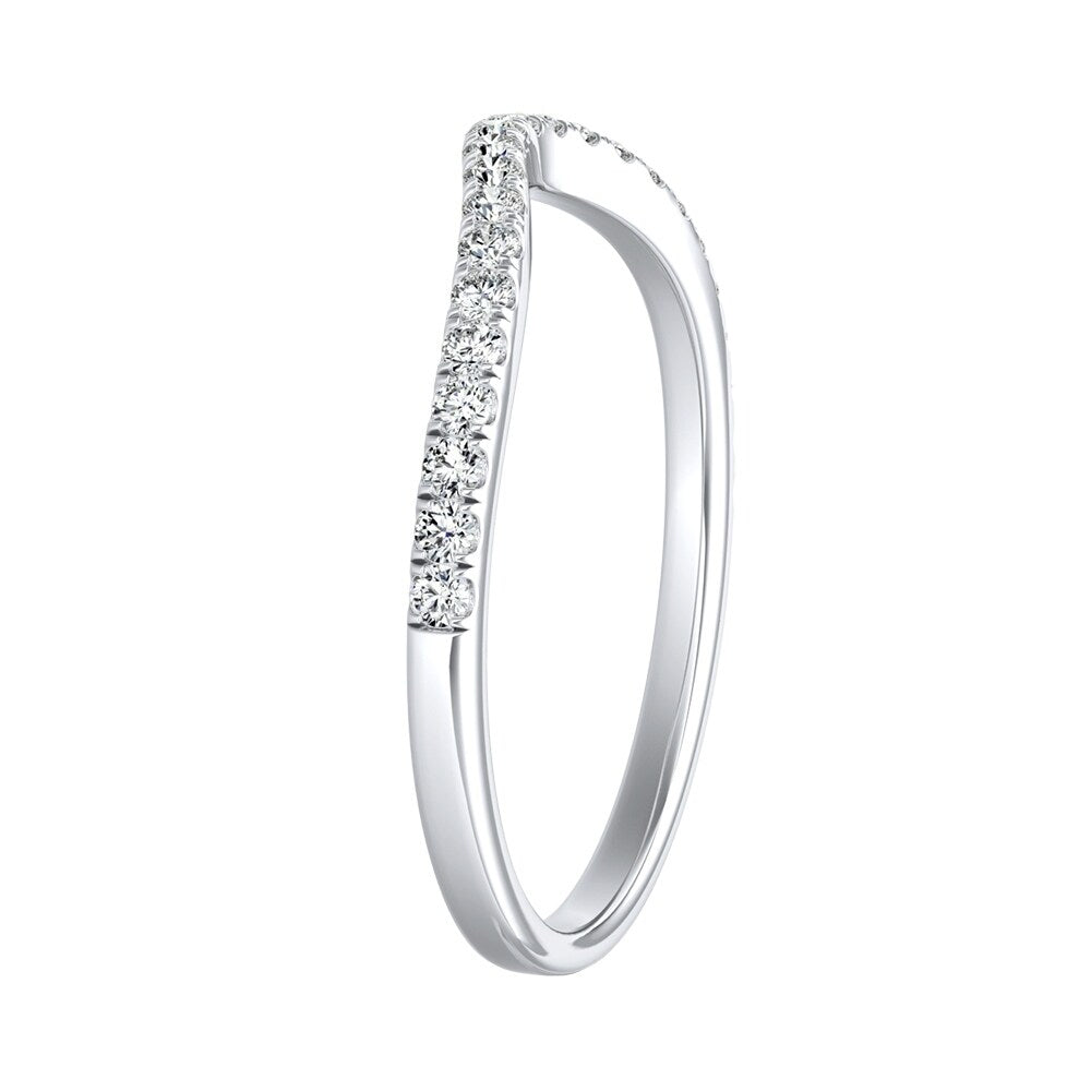 Auriya Contoured 1/5ctw Diamond Wedding Band 18k Gold