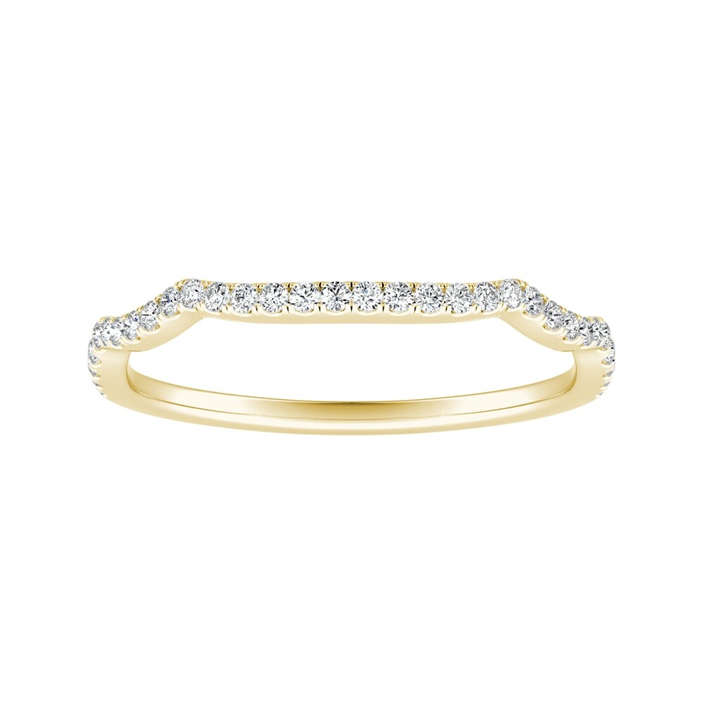 Auriya 1/8ctw Contoured Diamond Wedding Band 18k Gold