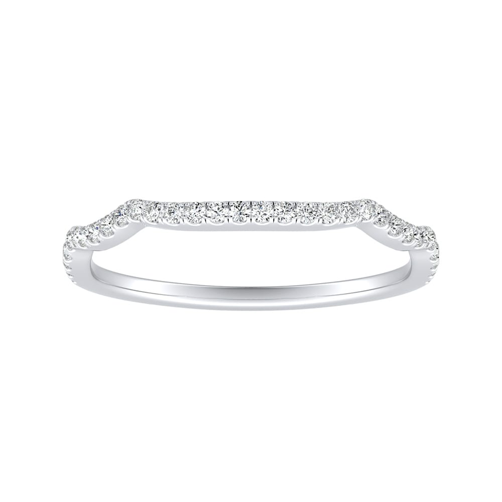 Auriya 1/8ctw Contoured Diamond Wedding Band 18k Gold