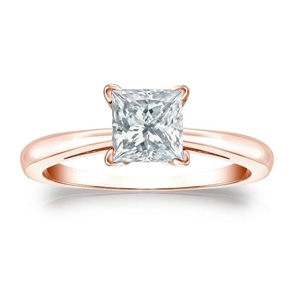 Auriya 2 3/4ctw Princess-Cut Solitaire Diamond Engagement Ring 14k Gold GIA Certified