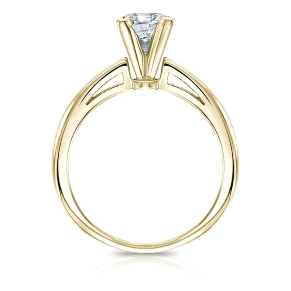 Auriya 2 3/4ctw Princess-Cut Solitaire Diamond Engagement Ring 14k Gold GIA Certified