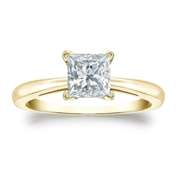 Auriya 2 3/4ctw Princess-Cut Solitaire Diamond Engagement Ring 14k Gold GIA Certified