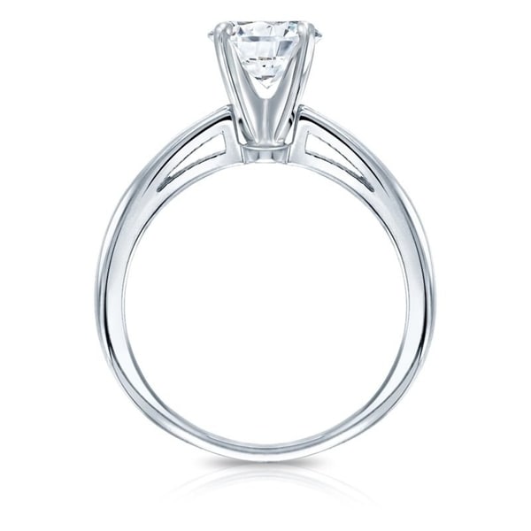 Auriya 2ctw Round Solitaire Diamond Engagement Ring 14k Gold Certified