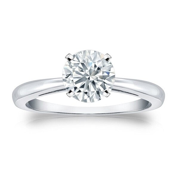 Auriya 2ctw Round Solitaire Diamond Engagement Ring 14k Gold Certified