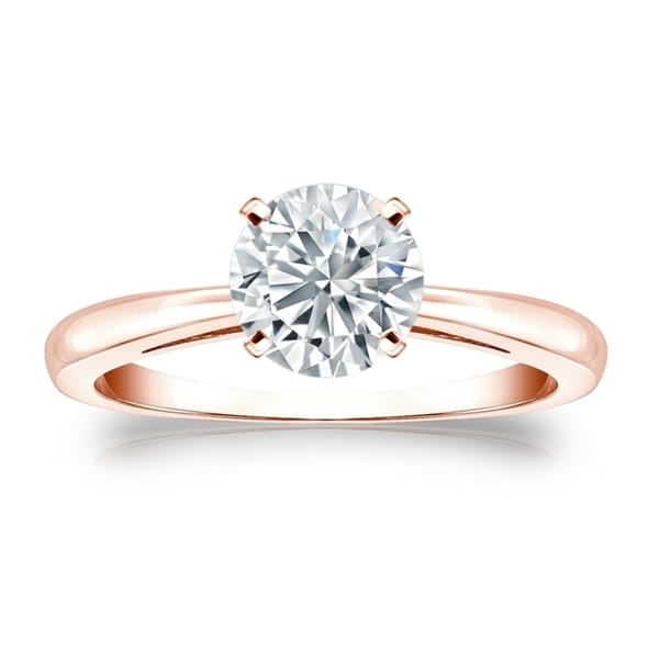 Auriya 2ctw Round Solitaire Diamond Engagement Ring 14k Gold Certified