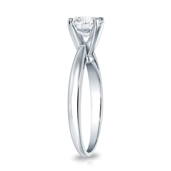 Auriya 2ctw Round Solitaire Diamond Engagement Ring 14k Gold Certified