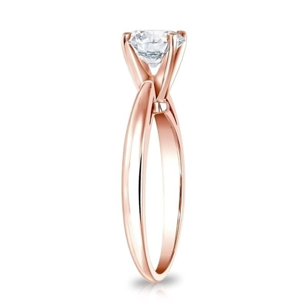 Auriya 2ctw Round Solitaire Diamond Engagement Ring 14k Gold Certified