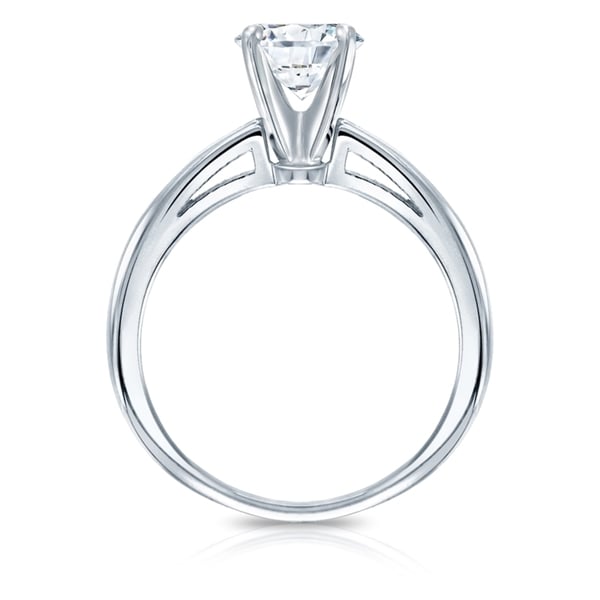 Auriya 2ctw Round Solitaire Diamond Engagement Ring 14k Gold Certified