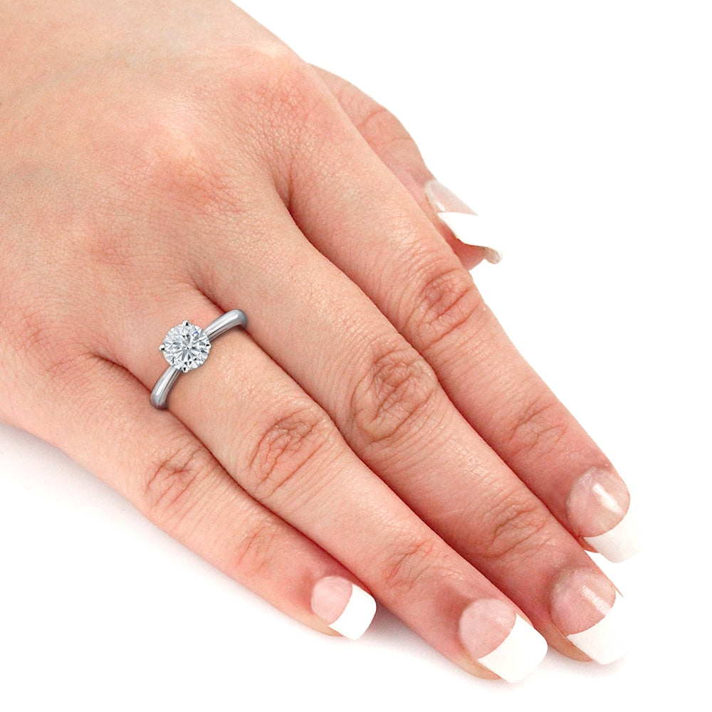 Auriya 2ctw Round Solitaire Diamond Engagement Ring 14k Gold Certified