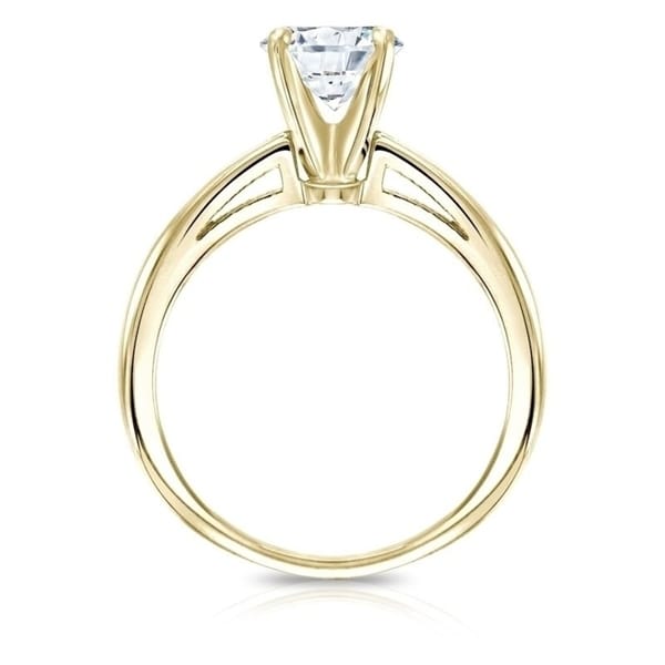 Auriya 2ctw Round Solitaire Diamond Engagement Ring 14k Gold Certified