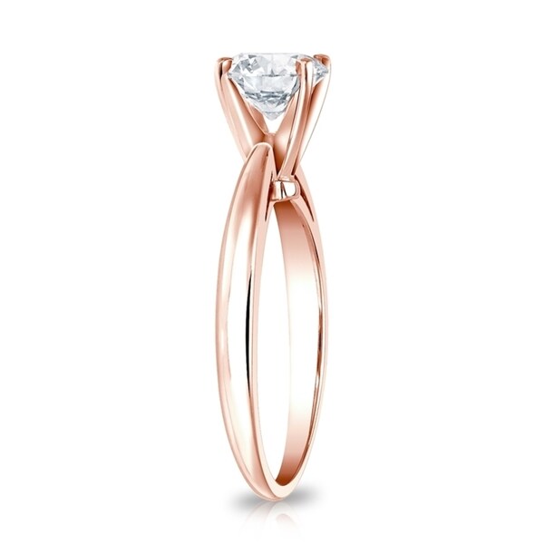 Auriya 2ctw Round Solitaire Diamond Engagement Ring 14k Gold Certified