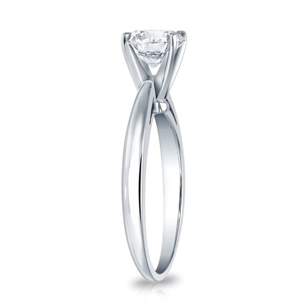 Auriya 2ctw Round Solitaire Diamond Engagement Ring 14k Gold Certified