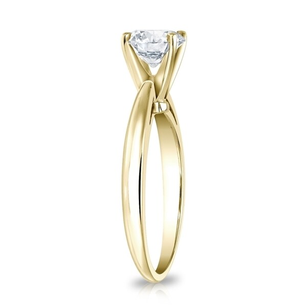 Auriya 2ctw Round Solitaire Diamond Engagement Ring 18k Gold GIA Certified